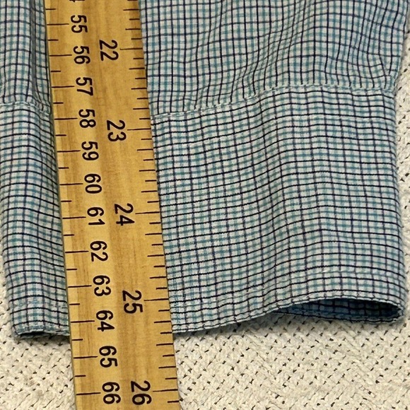 Chaps Easy Care Button-Up Shirt Men's Size L Maroon Blue Long Sleeve - Picture 16 of 16